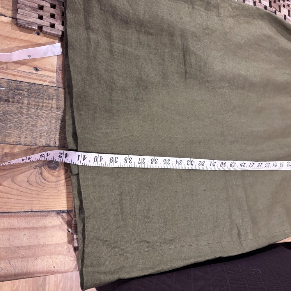 Talbots Vintage Linen Olive Green V-Neck Tie Waist Sheath Dress Size‎ 12 Womens - Picture 8 of 12